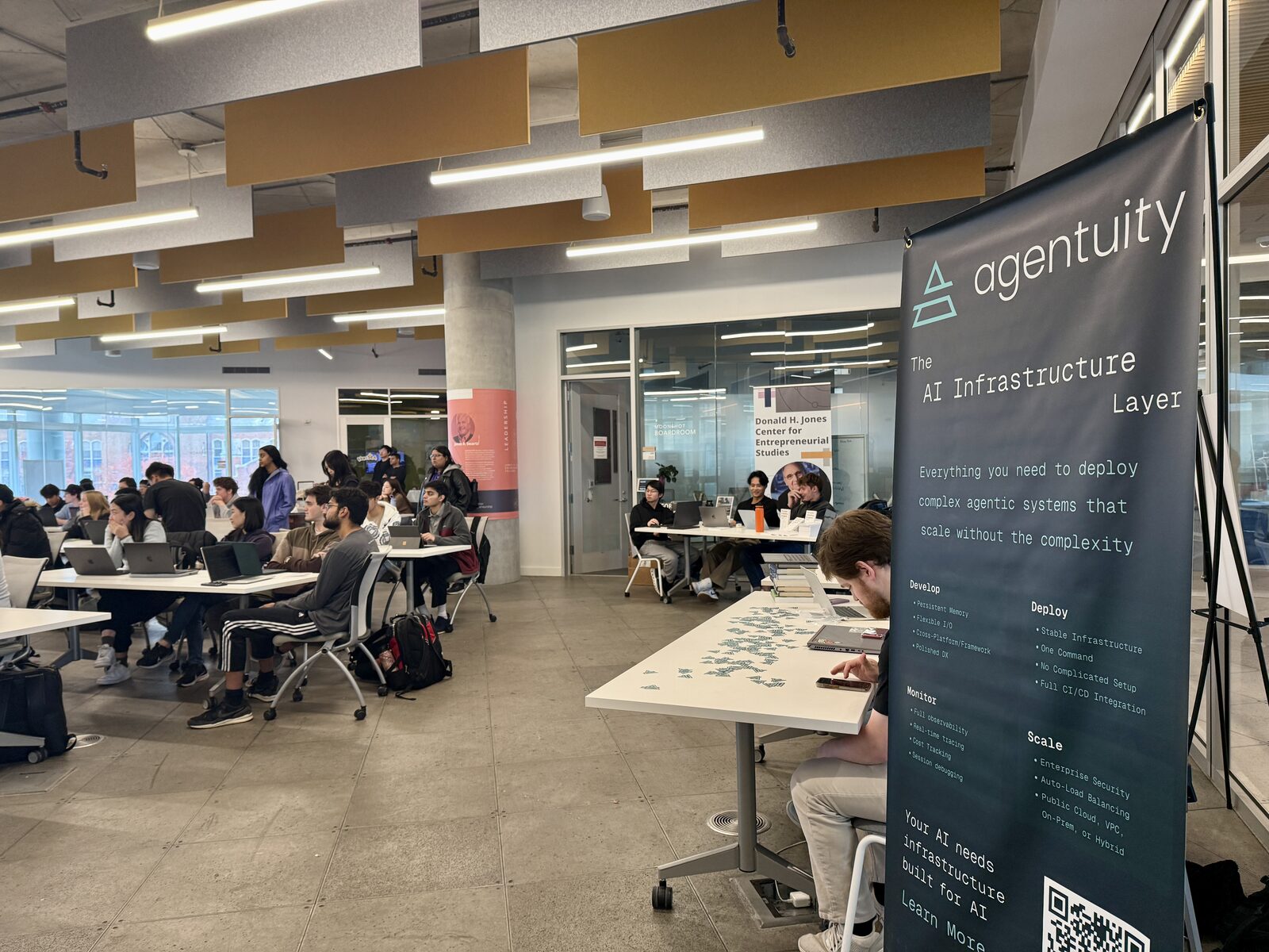 Agentuity booth at Nova Hackathon